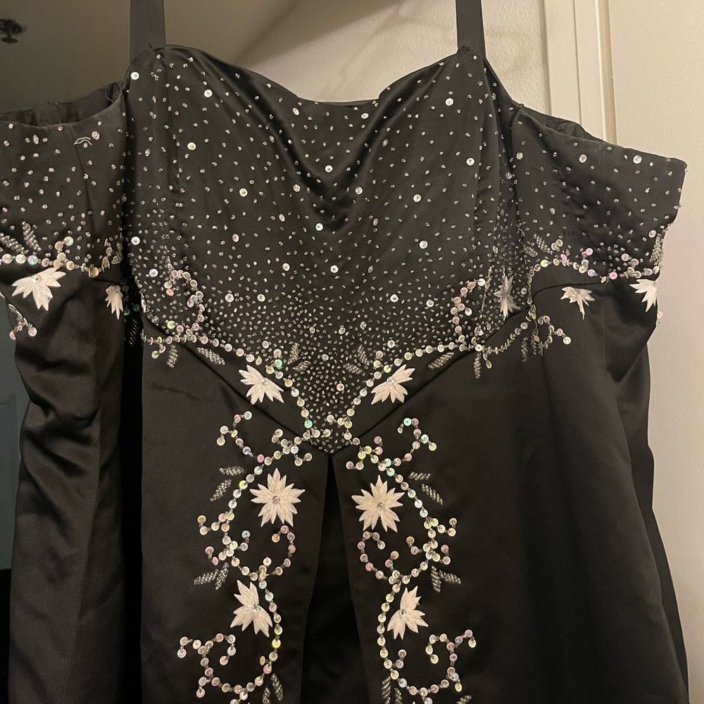 Plus Size black and white beaded gown